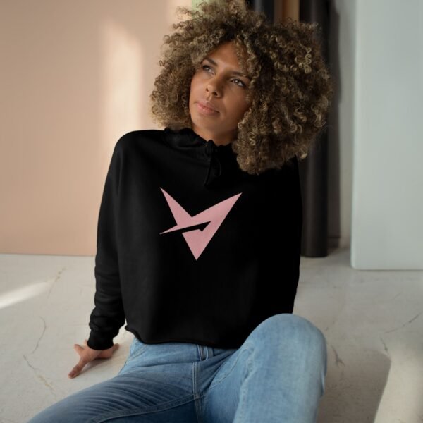 VTSN: TeaRose V Women's Black Crop Hoodie - Image 3