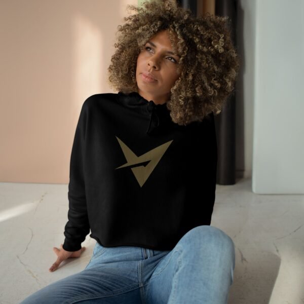 VTSN: GoldFusion V Women's Black Crop Hoodie - Image 3